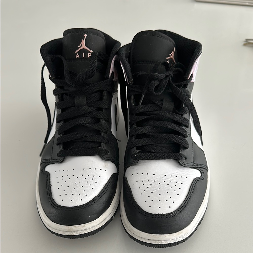 Jordan Black White Pink/Purple High-Top Sneakers